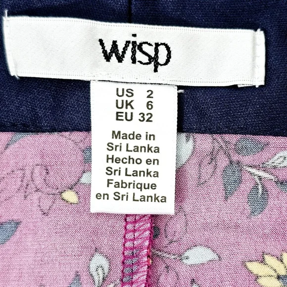 Wisp Ryenne Jersey Women's Purple Floral Print V-Neck Sleeveless Dress Size 2 - Picture 10 of 16